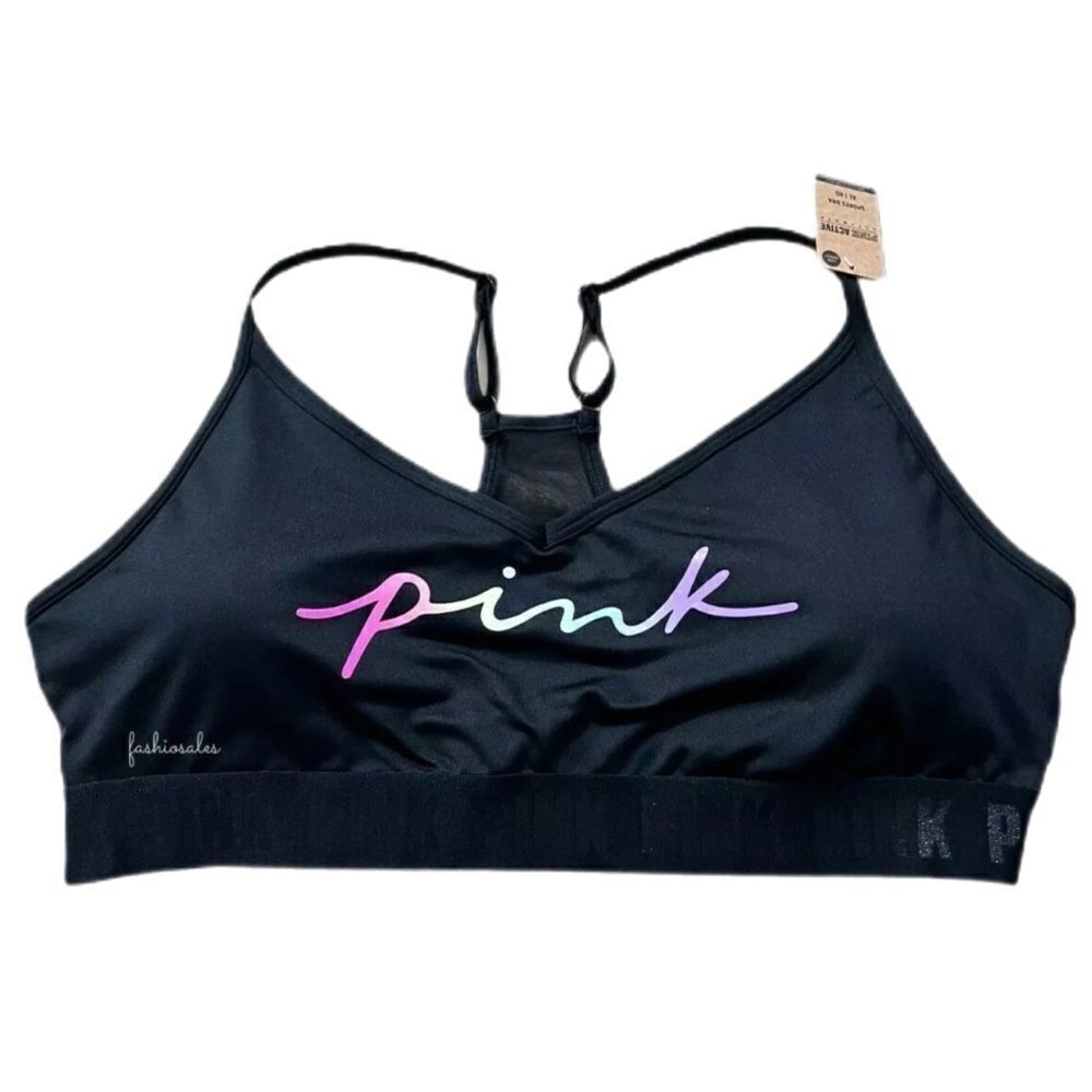 Victorias Secret Pink Ultimate Gym Lined Removable Padding sport bra black